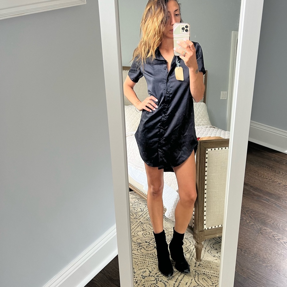 Satin blouse dress